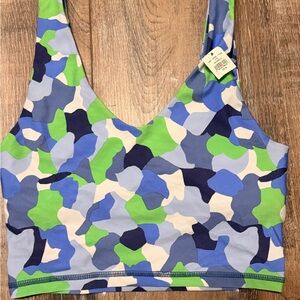 Aerie Blue and Green Camouflage Sports Bra